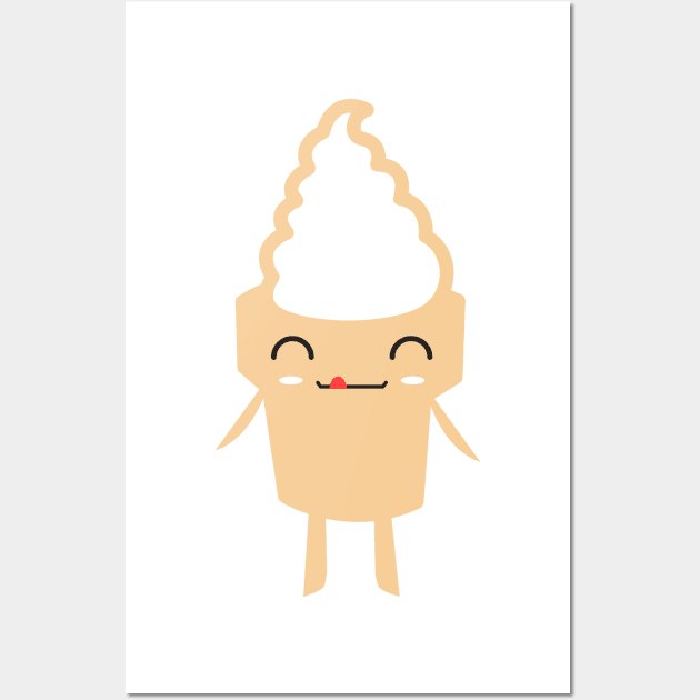 CUTE YUMMY SOFT SERVE ICE CREAM Wall Art by deificusArt